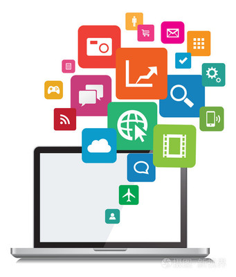 筆記本電腦應用云網絡矢量設計在計算機應用中的前景與價值